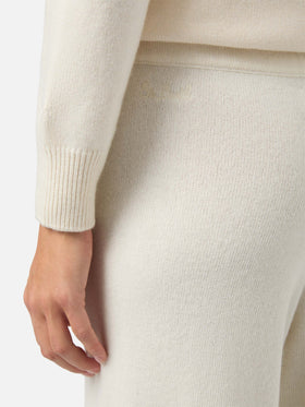Pantaloni Cambon in MISTO CASHMERE bianco