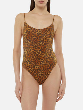 Lurex one-piece swimsuit Cecille with animalier print - MC2 Saint Barth