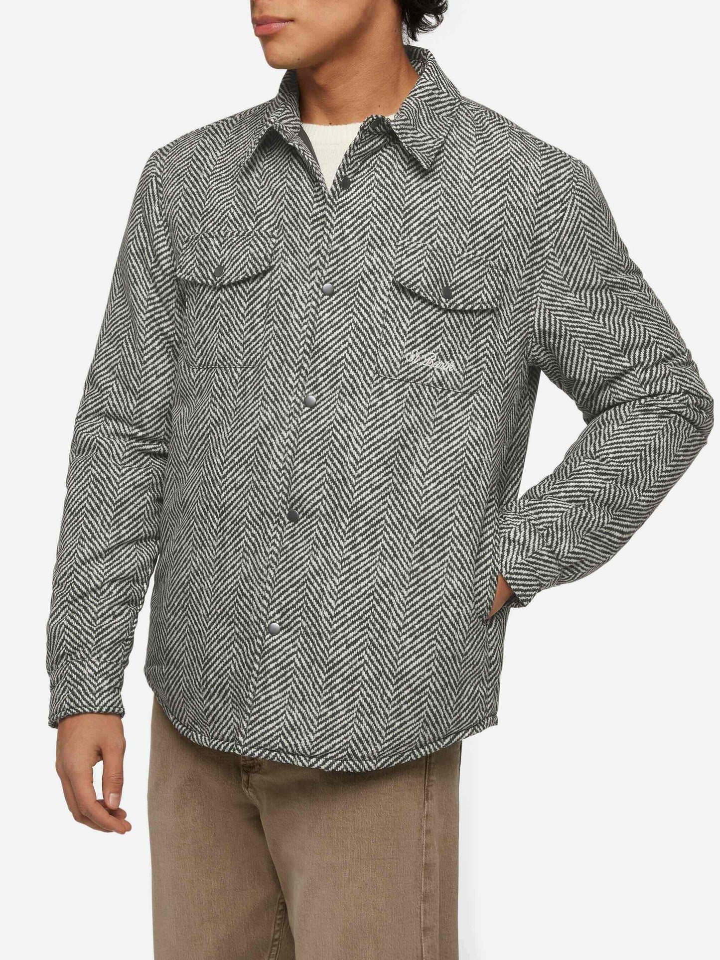 Technic fabric overshirt Chalet with herringbone print - MC2 Saint Barth