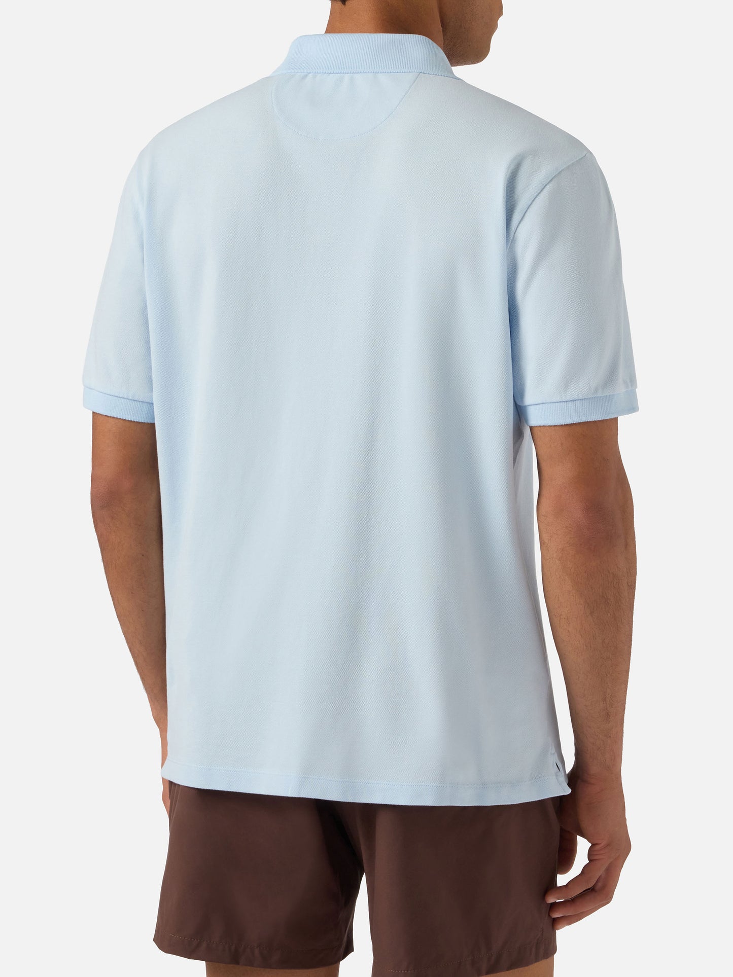 Charles-Poloshirt aus hellblauem Baumwollpiqué