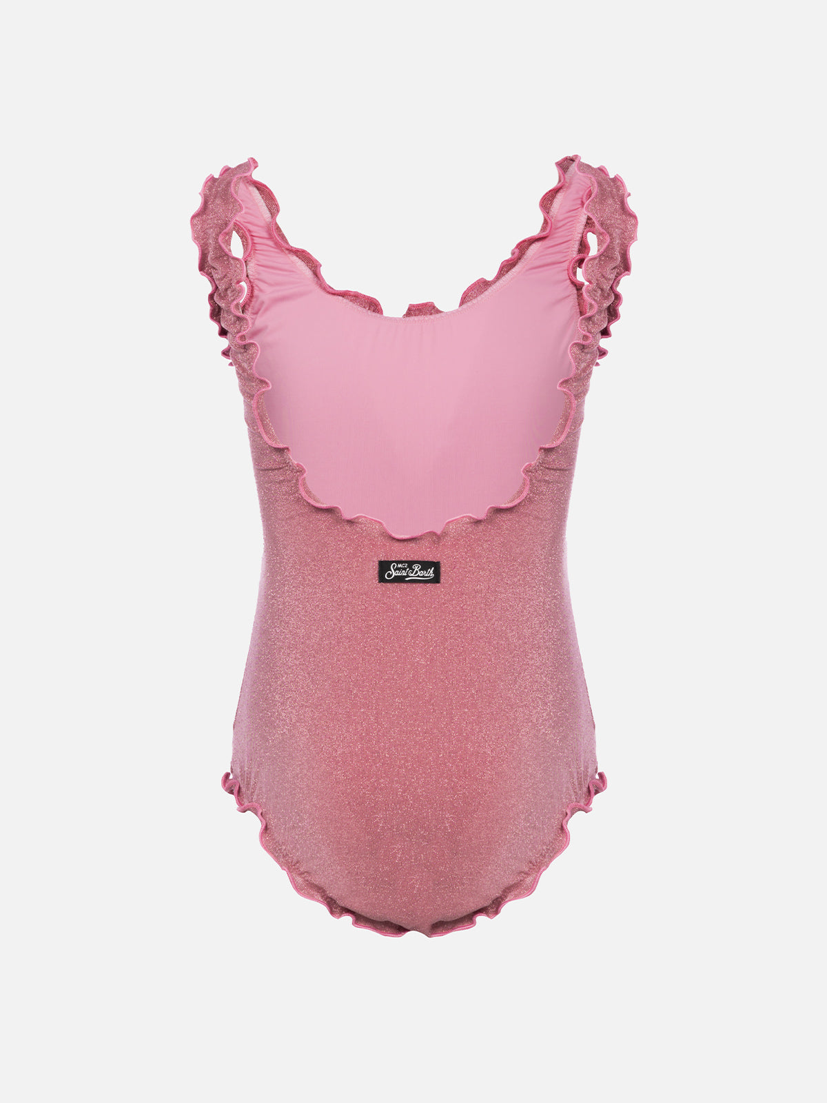 Girl lurex one piece swimsuit Clio with contrast frill - MC2 Saint Barth