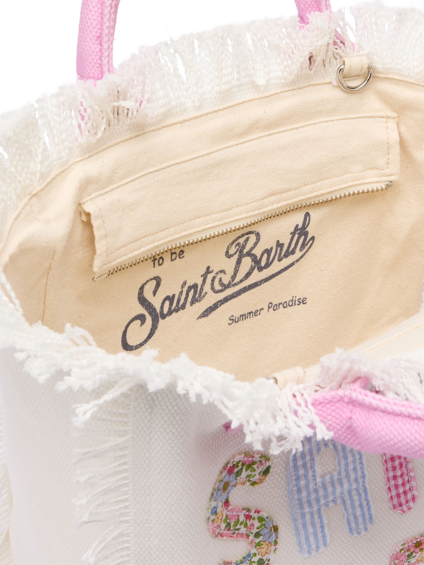 Colette cotton canvas handbag with Saint Barth patch logo - MC2 Saint Barth