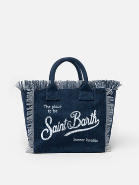 Colette indigo cotton canvas handbag - MC2 Saint Barth