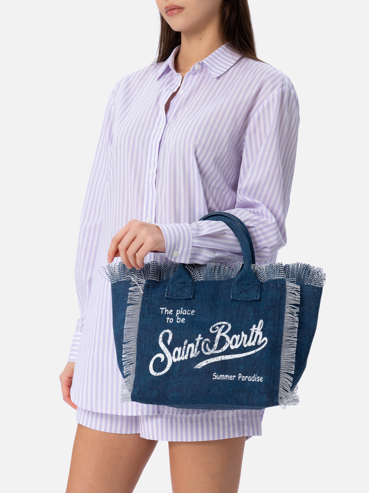 Colette Handtasche aus Indigo-Baumwollcanvas