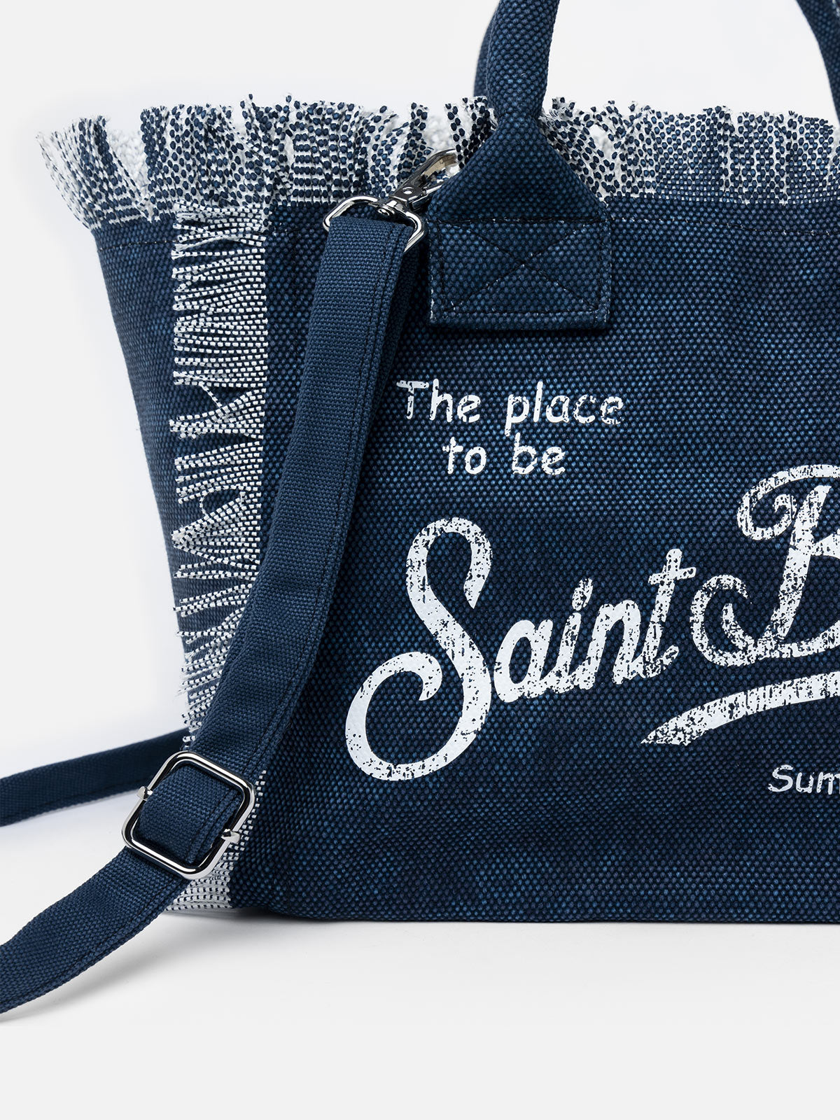 Colette Handtasche aus Indigo-Baumwollcanvas