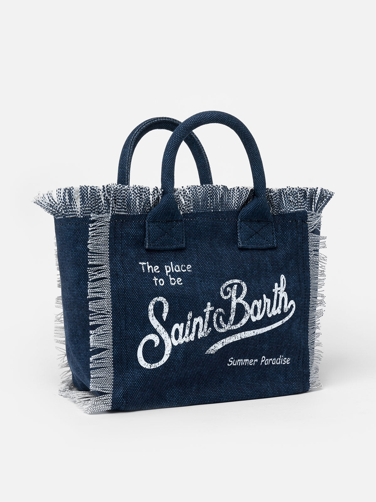 Colette indigo cotton canvas handbag - MC2 Saint Barth