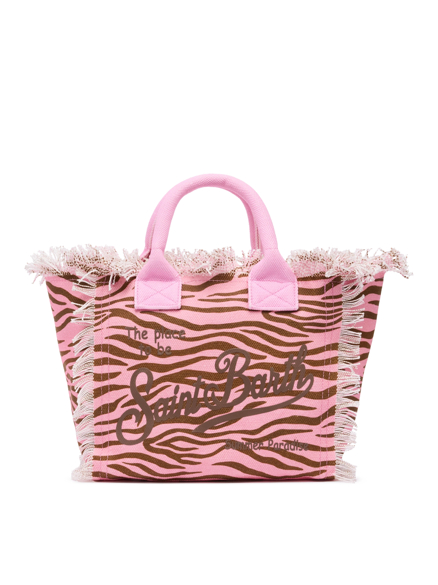 Colette cotton canvas handbag with zebra print - MC2 Saint Barth