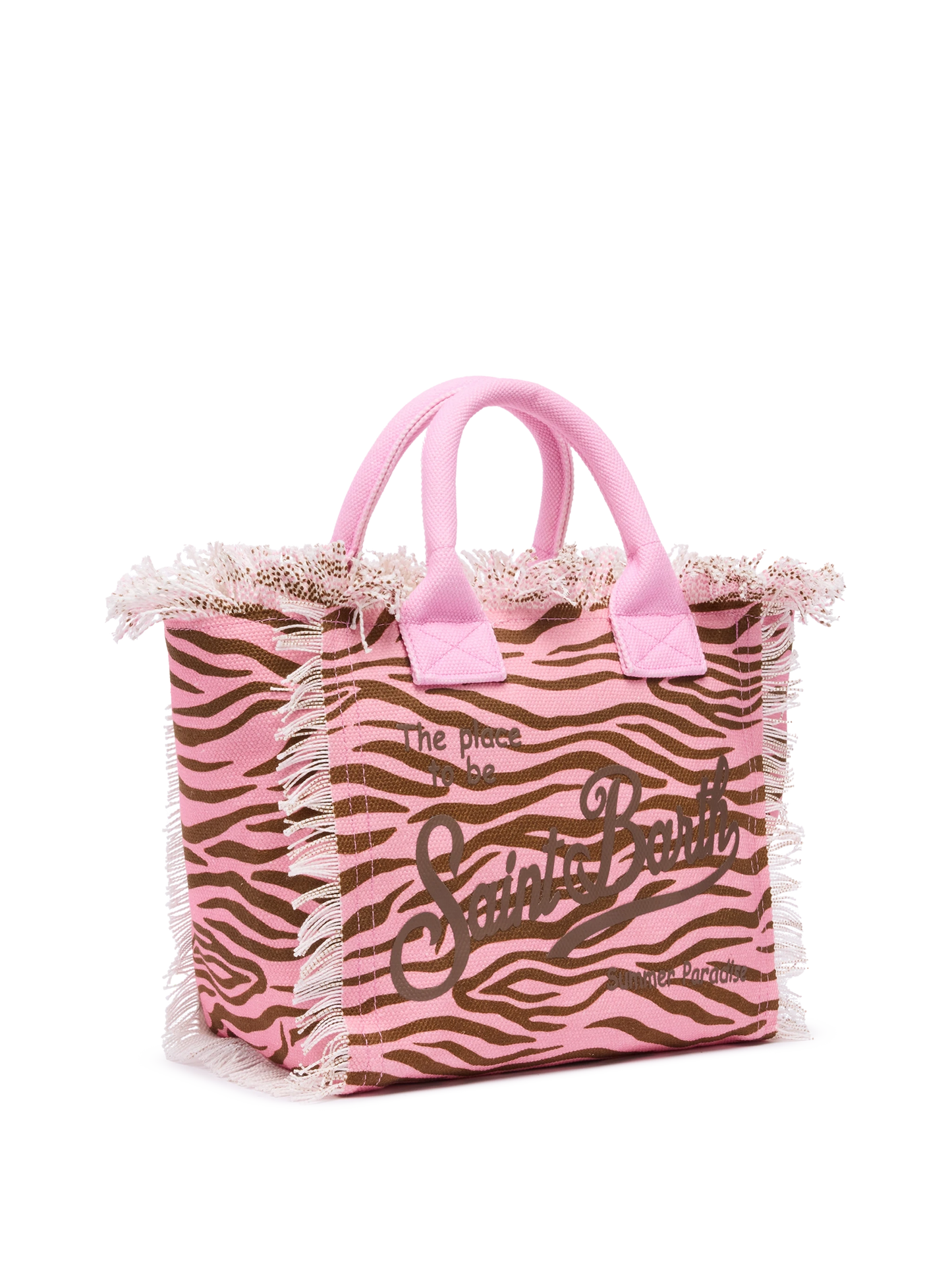 Colette cotton canvas handbag with zebra print - MC2 Saint Barth