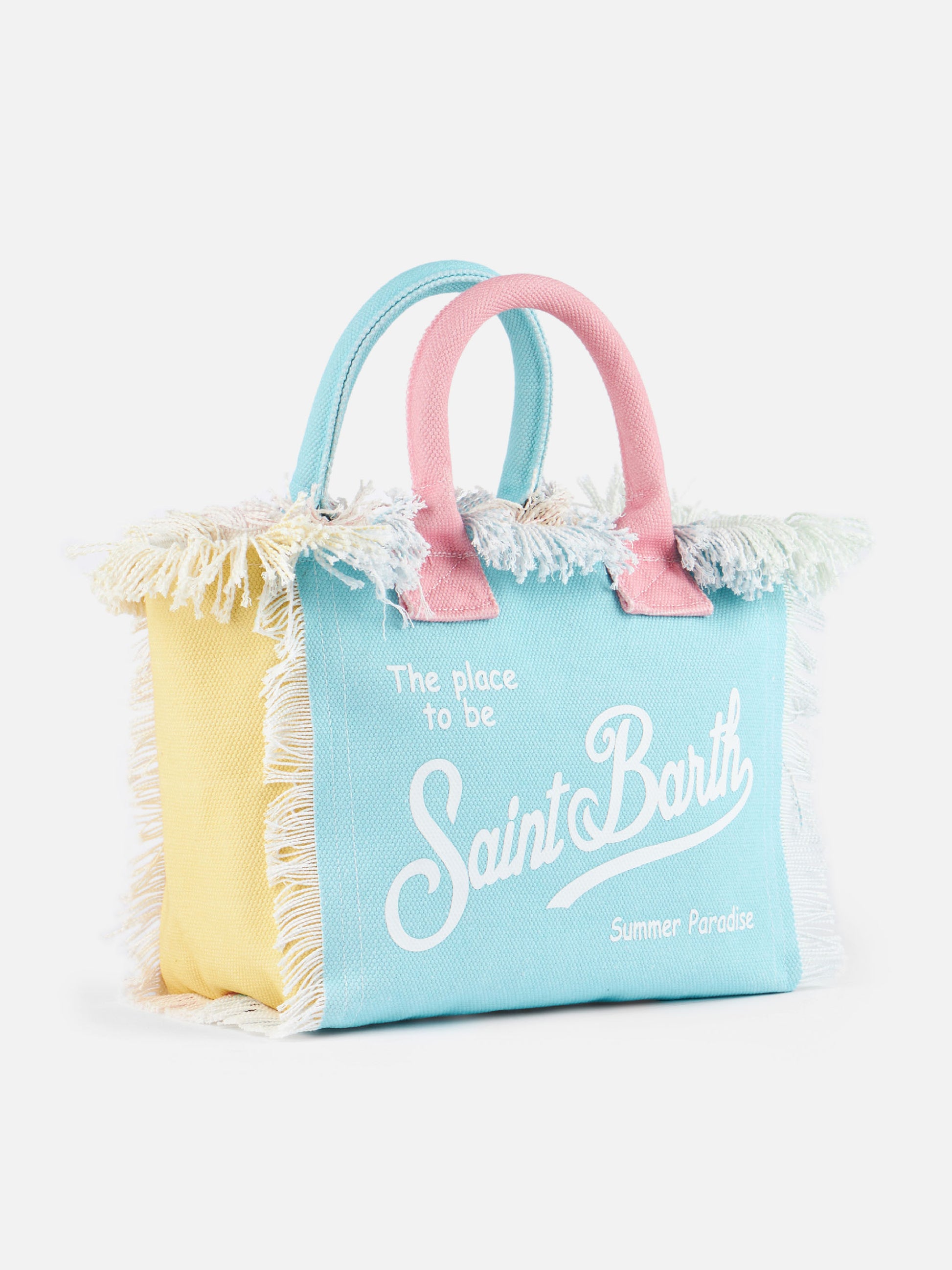 Colette color block cotton canvas handbag - MC2 Saint Barth