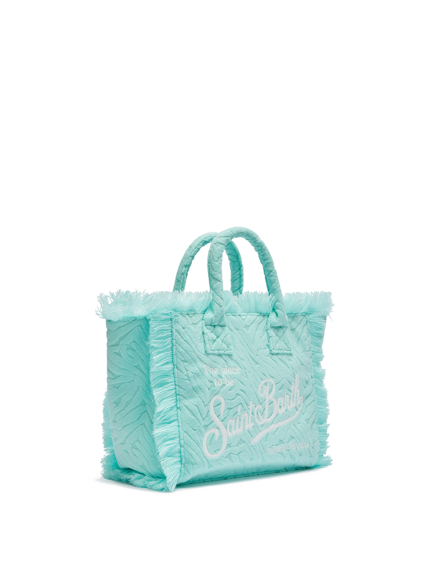 Colette Sponge water green zebra embossed terry handbag - MC2 Saint Barth