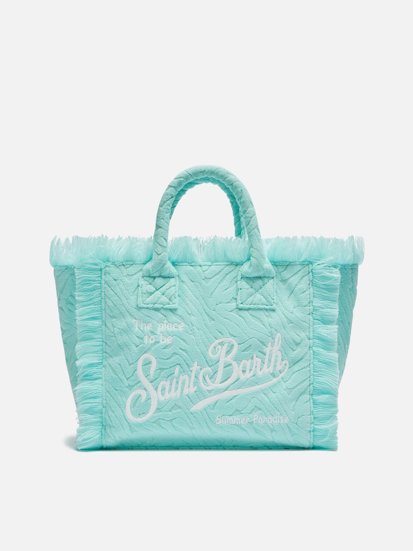 Colette Sponge water green zebra embossed terry handbag