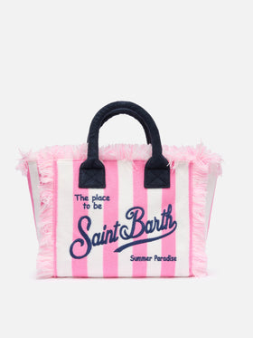 Colette Sponge pink striped terry handbag