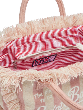 Colette Sponge light pink striped terry handbag - MC2 Saint Barth