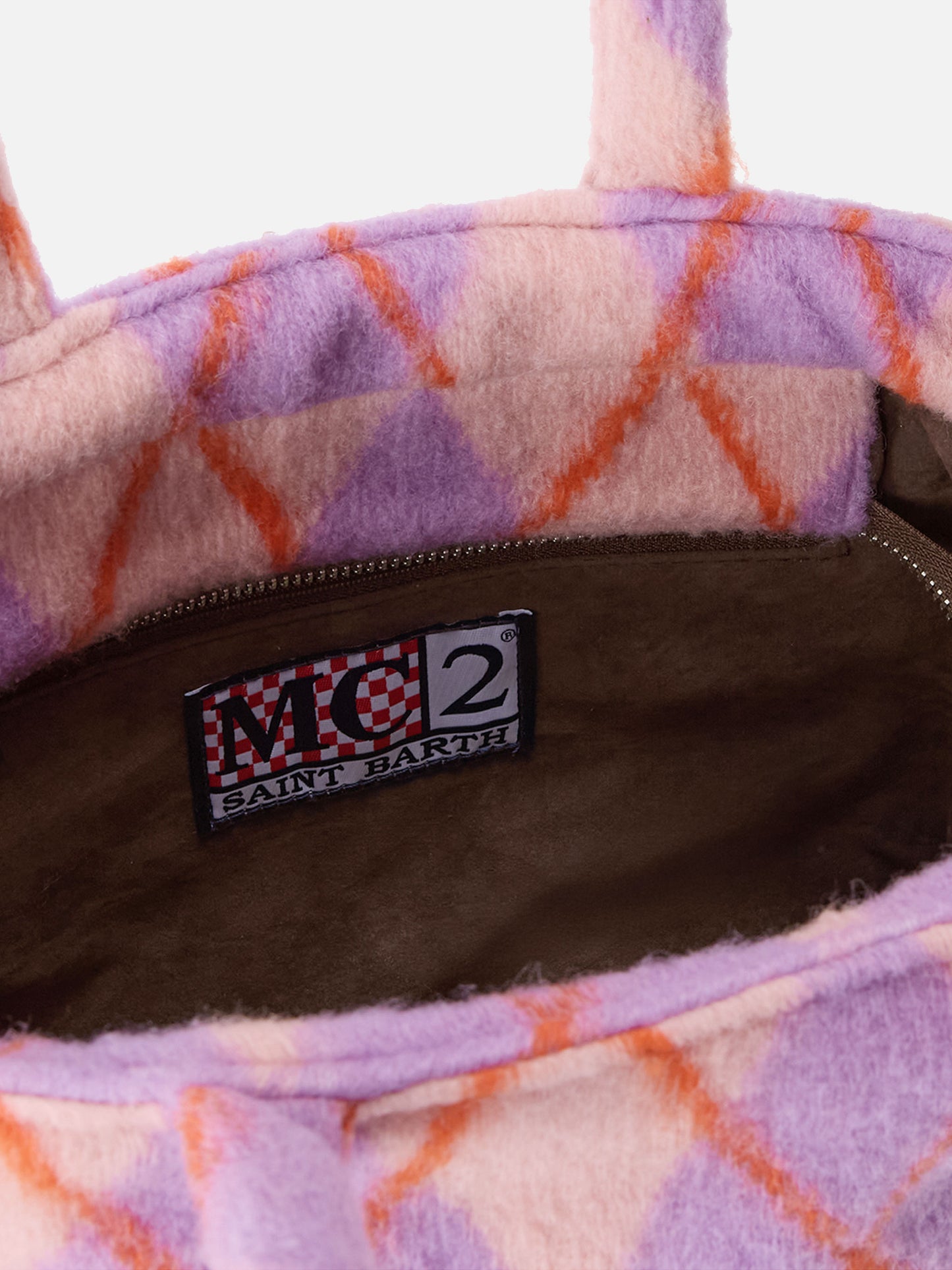 Colette Blanket handbag with argyle print