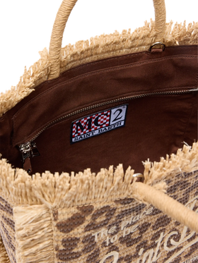 Colette Straw effect handbag with animalier print - MC2 Saint Barth