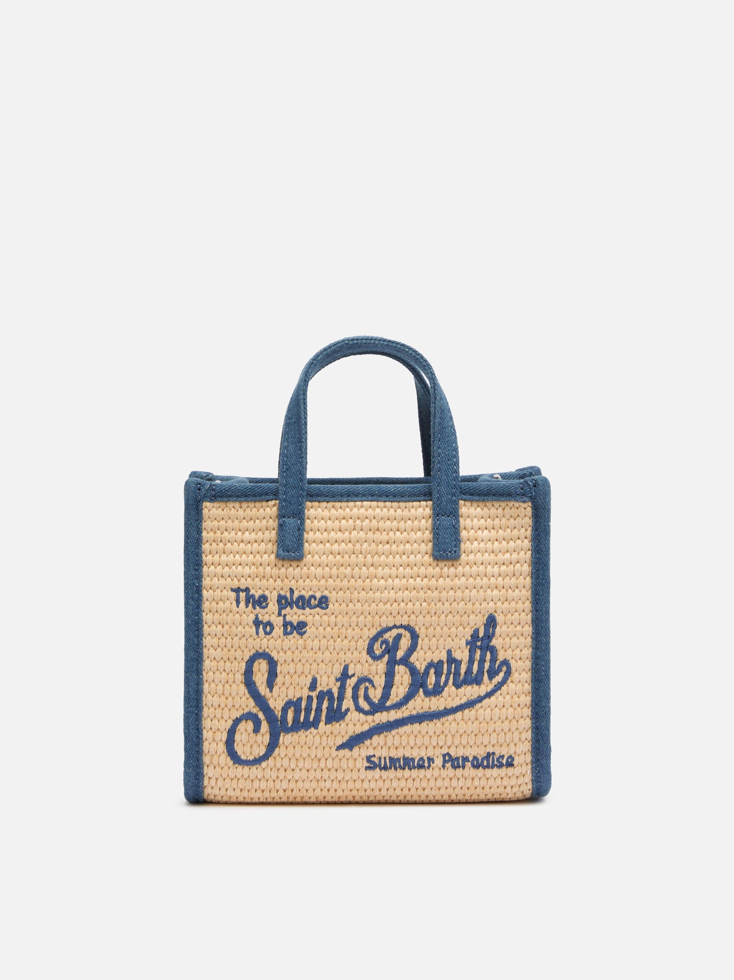 Borsa a mano Vivian Mini beige effetto paglia