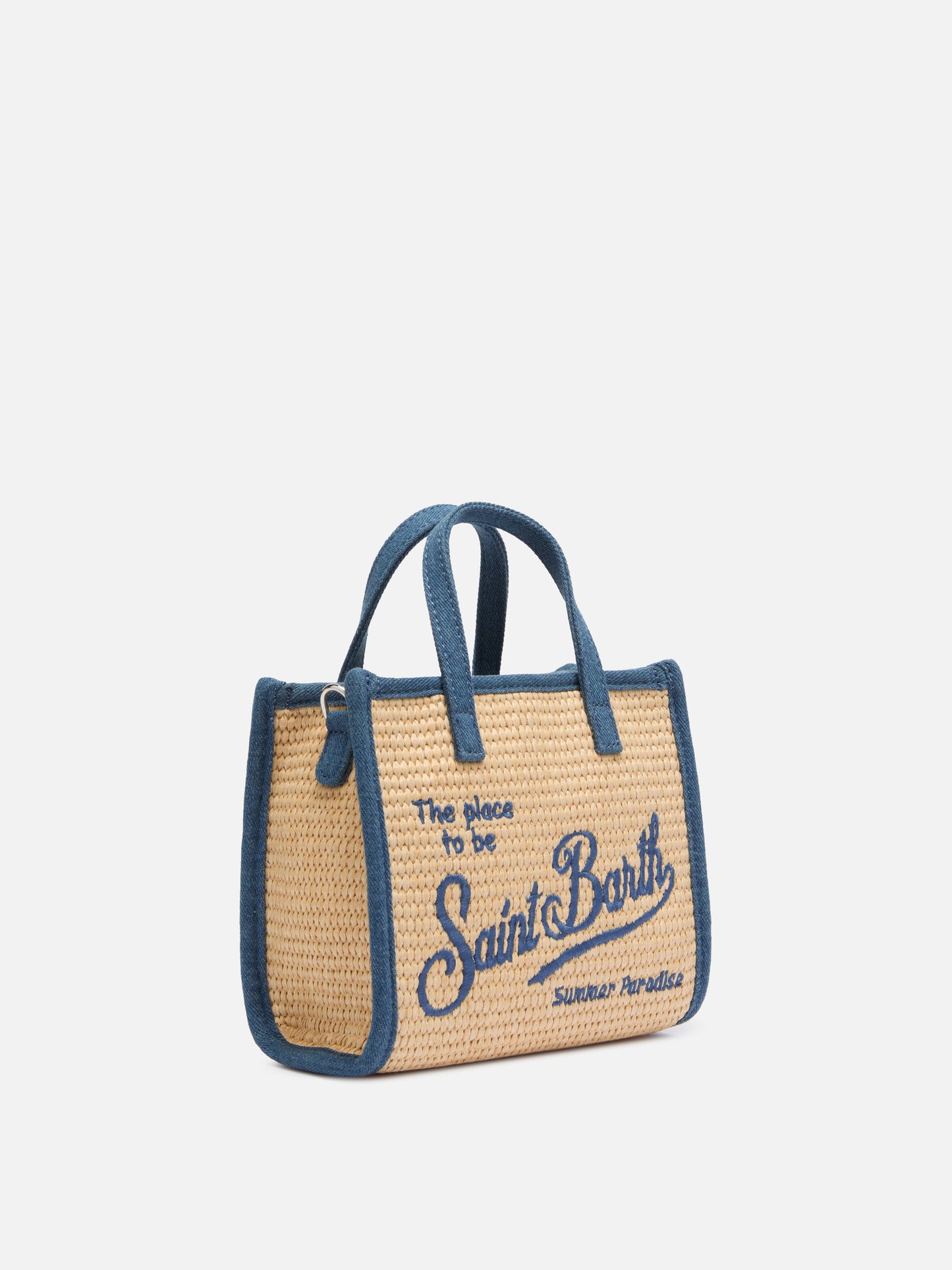 Borsa a mano Vivian Mini beige effetto paglia