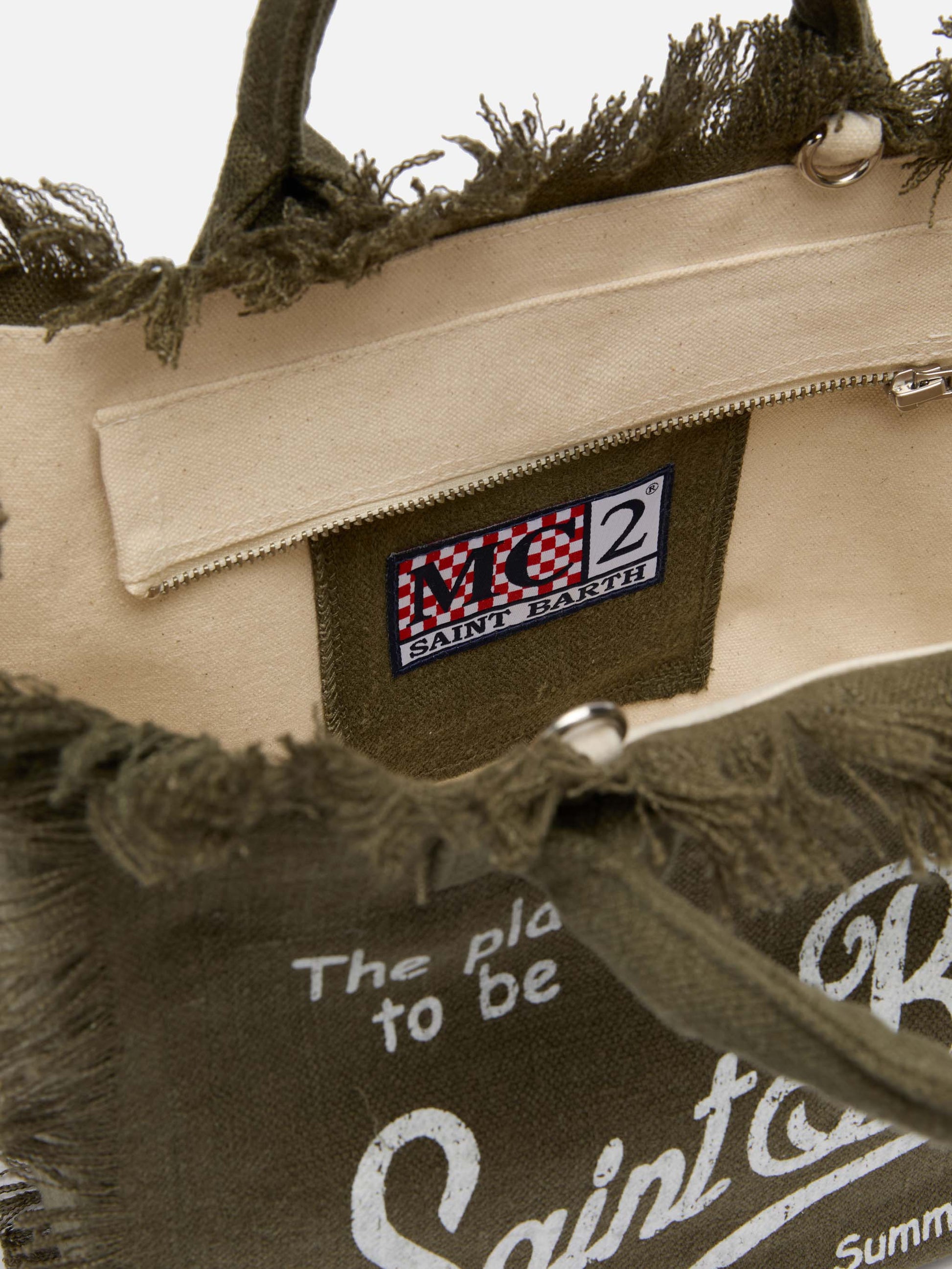 Colette linen military green handbag - MC2 Saint Barth