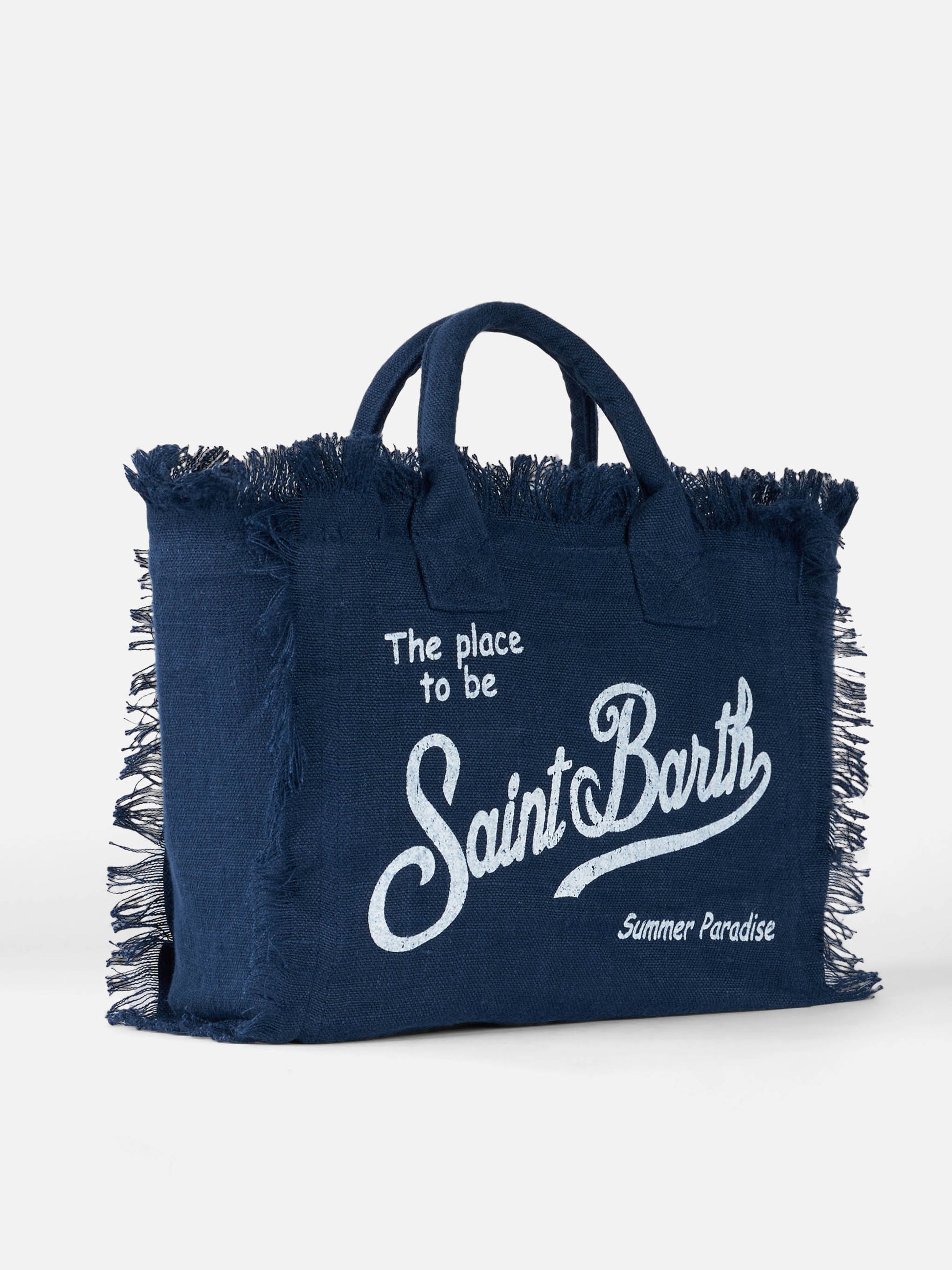 Colette linen navy blue handbag - MC2 Saint Barth