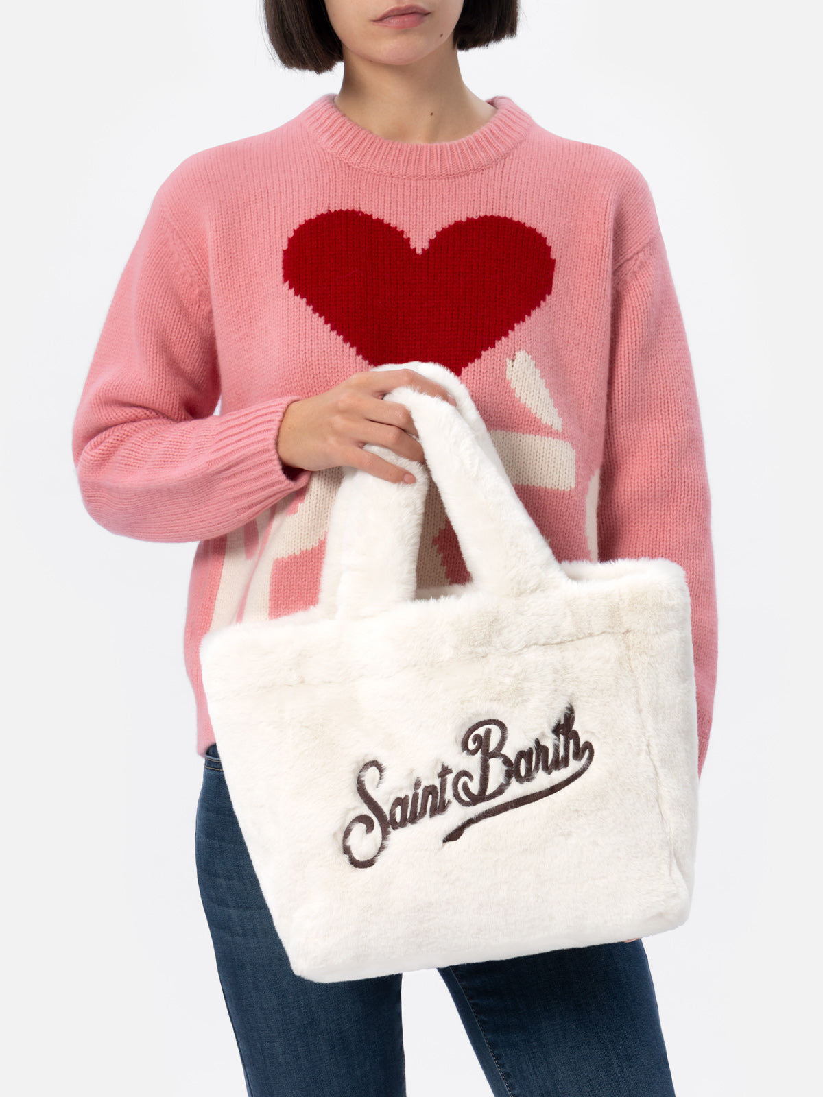 Colette white furry soft handbag - MC2 Saint Barth