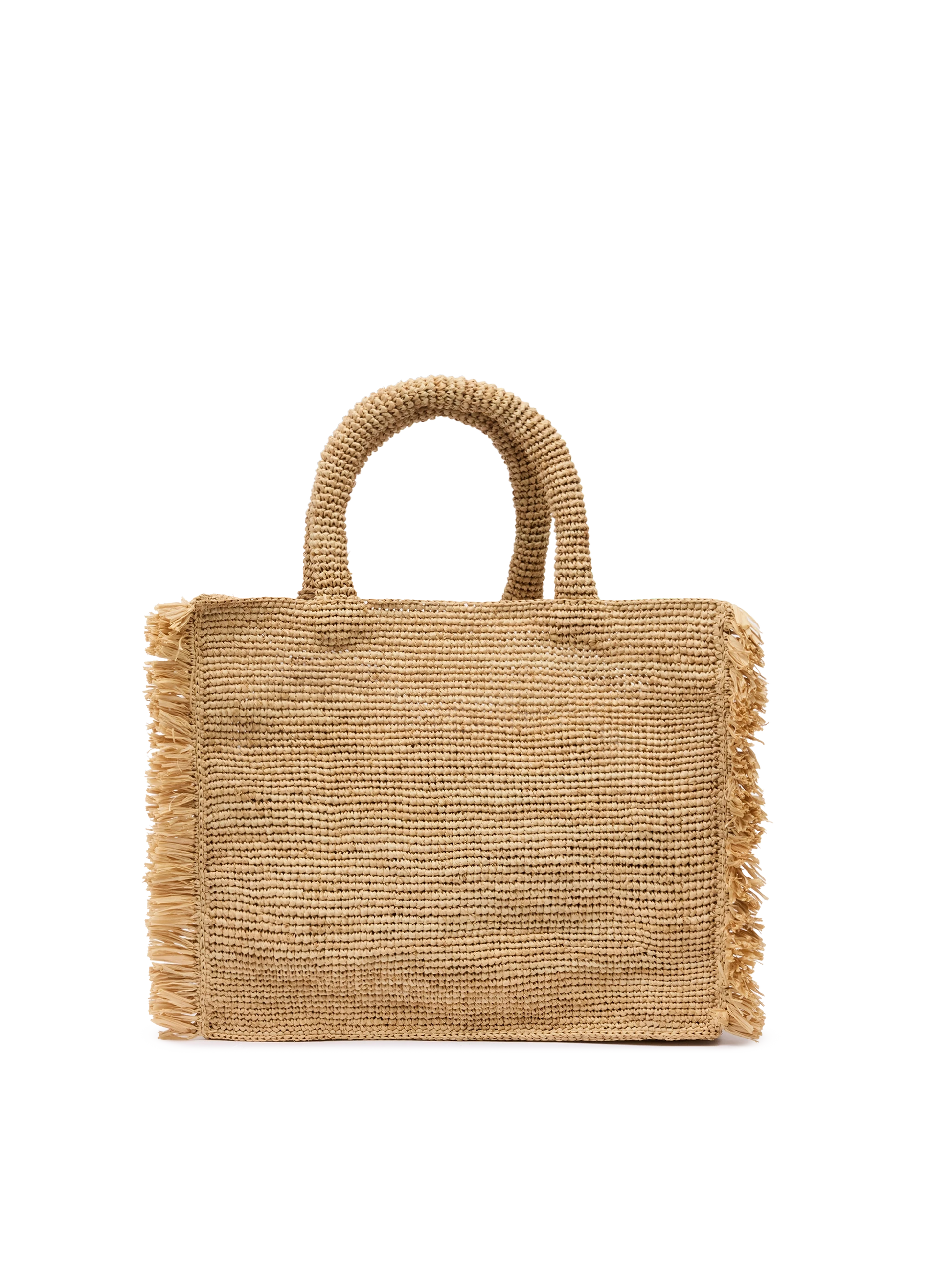 Colette Raffia handbag with logo embroidery and fringes - MC2 Saint Barth