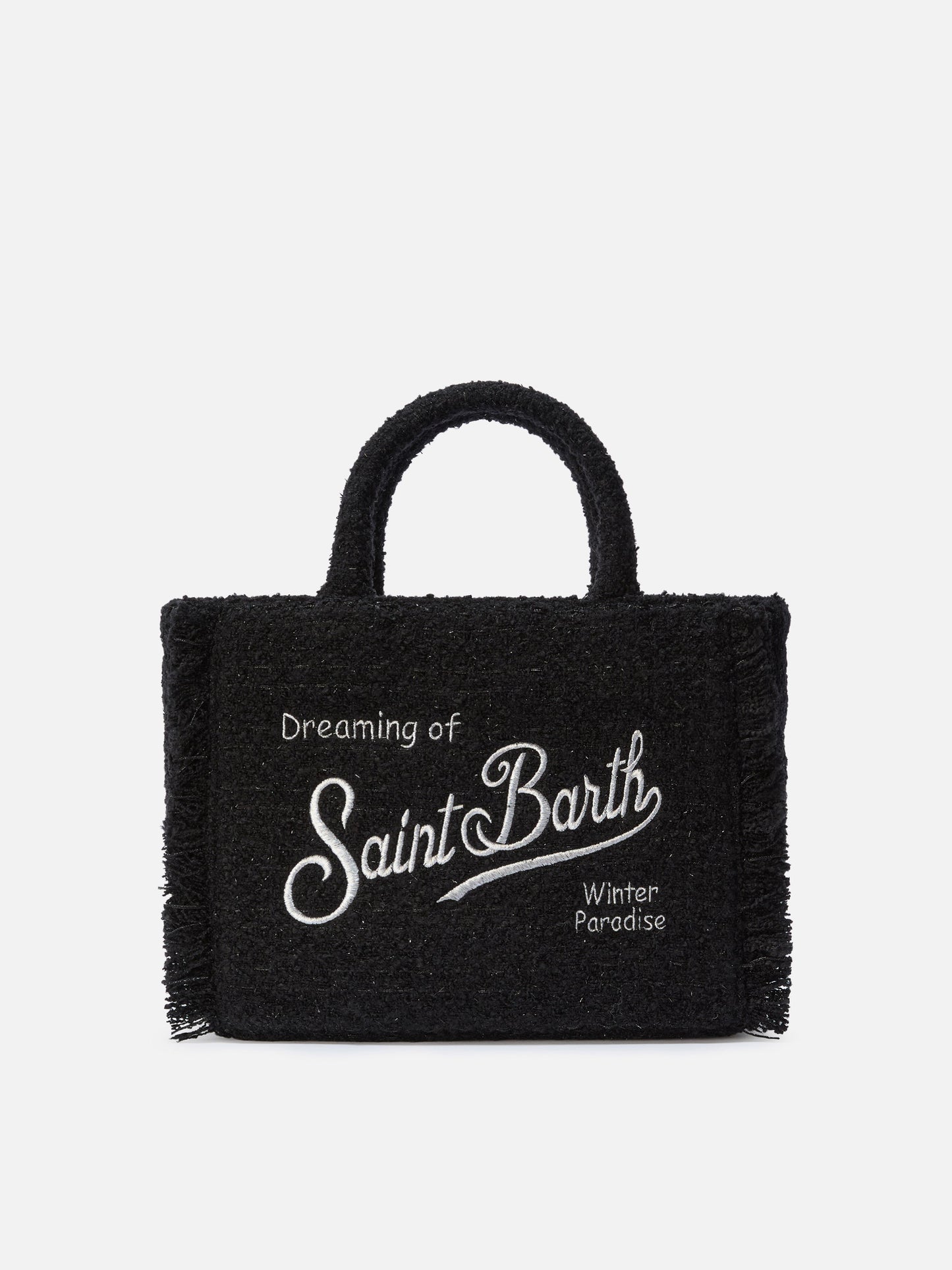 Colette Tweed Handbag in black wool blend