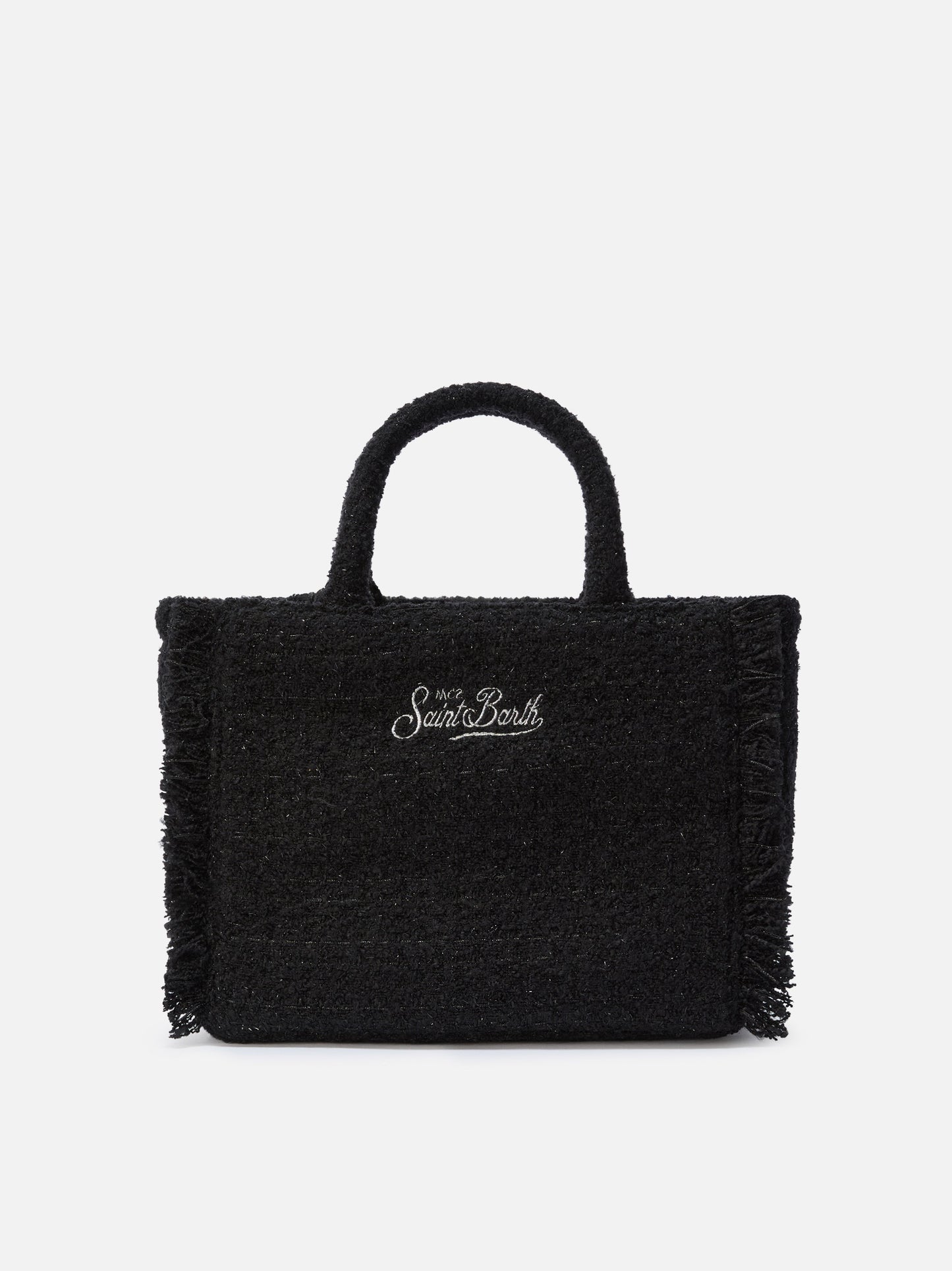 Colette Tweed Handbag in black wool blend