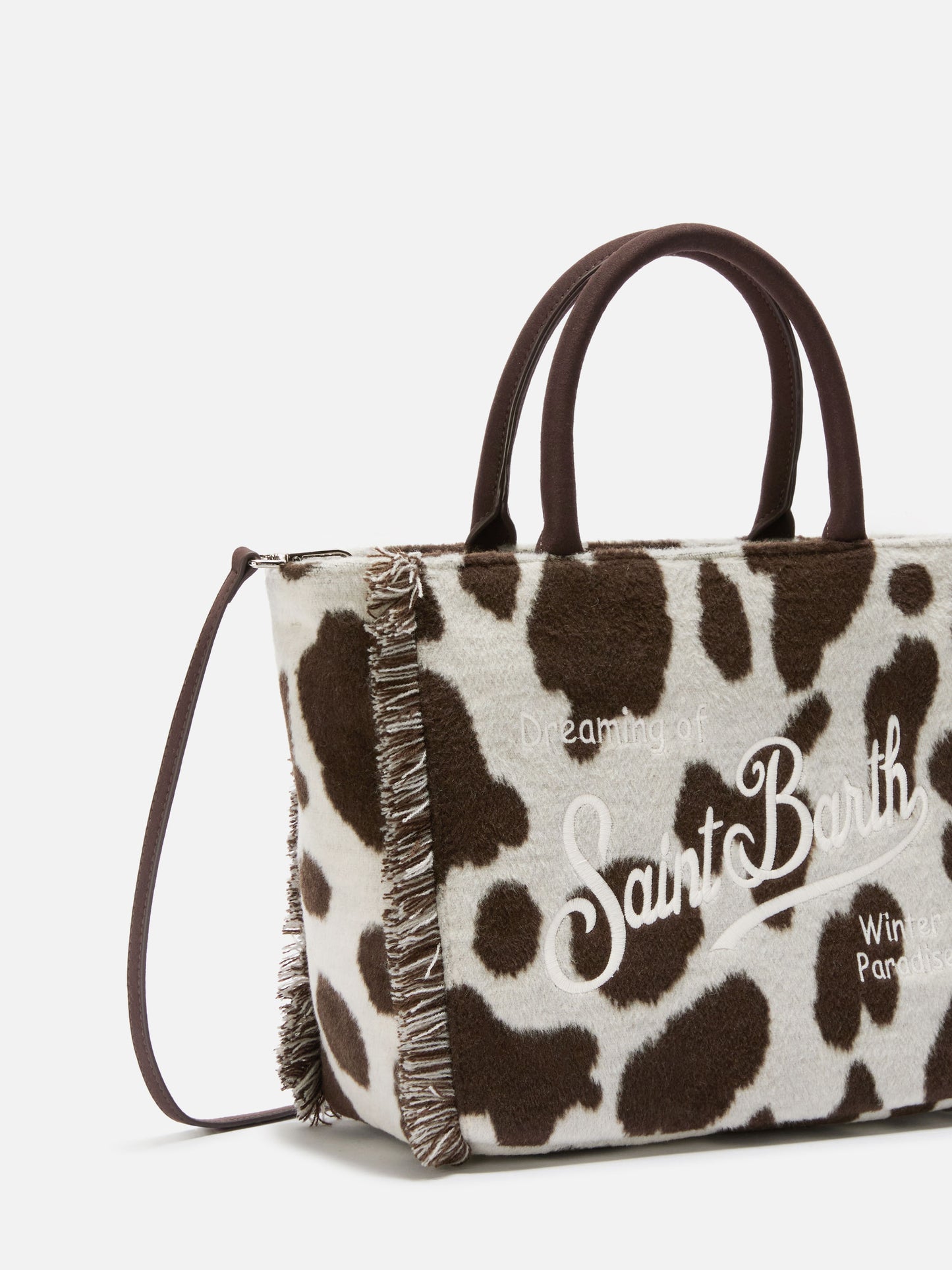 Colette Felt Handbag in cow-print wool blend