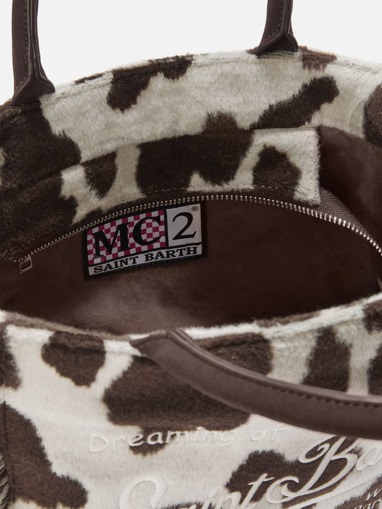 Colette Felt Handbag in cow-print wool blend