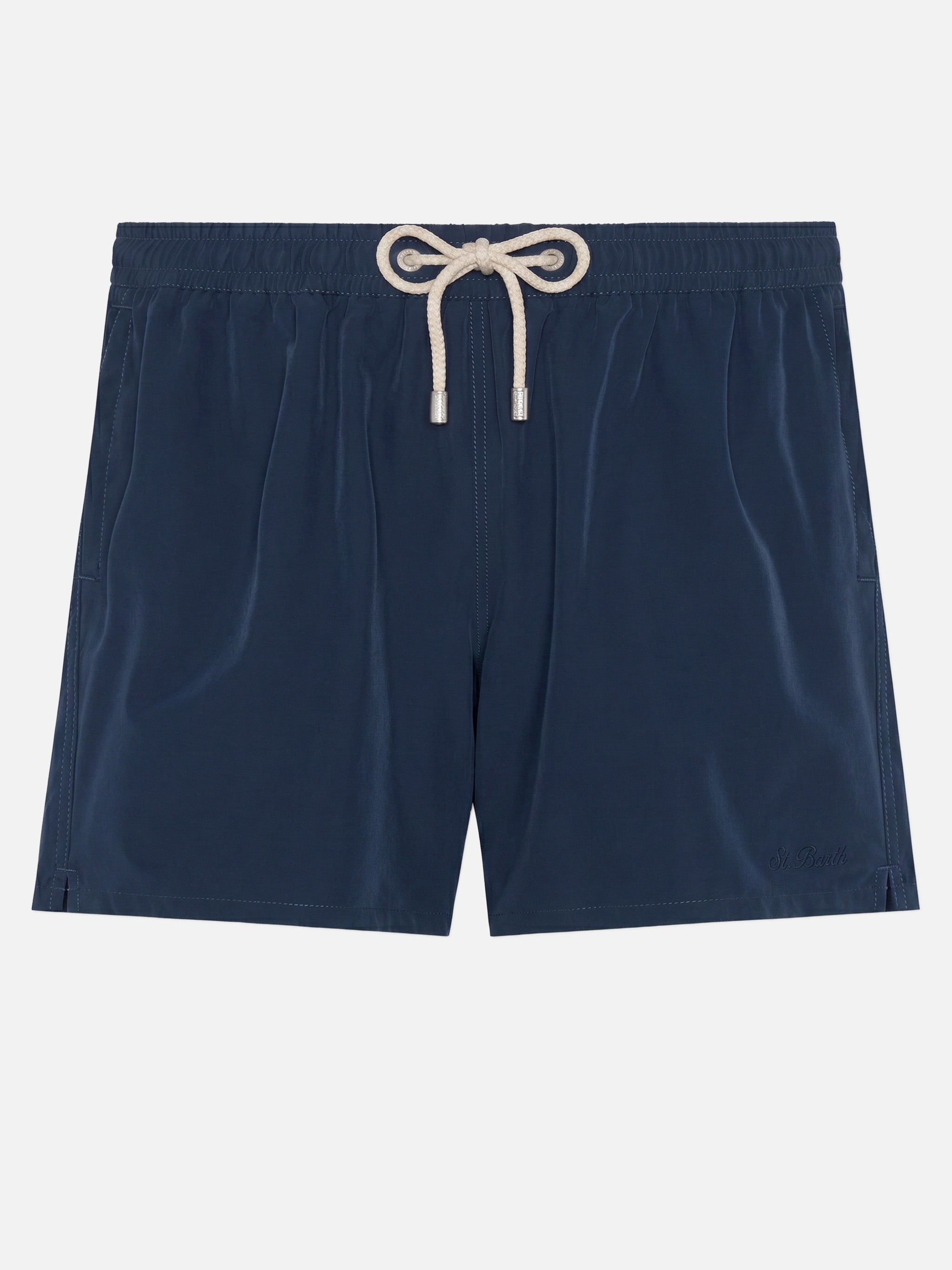 Navy blue Comfort swim shorts with St. Barth embroidery – MC2
