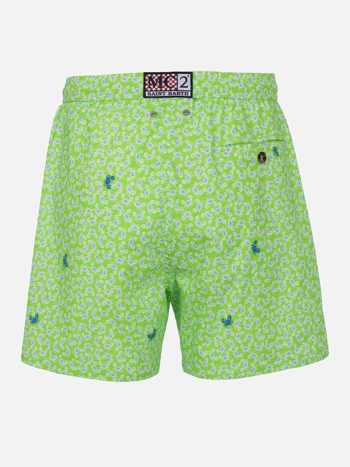 Comfort Light classic stretch swim shorts with crabs print - MC2 Saint Barth