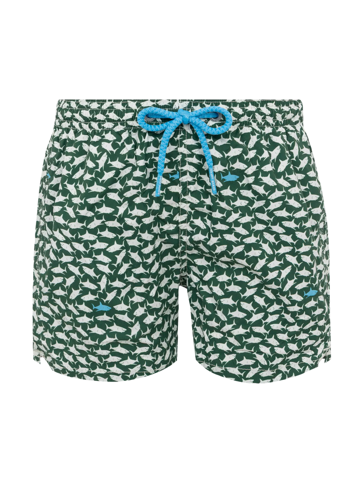 Comfort Light swim shorts with shark print - MC2 Saint Barth