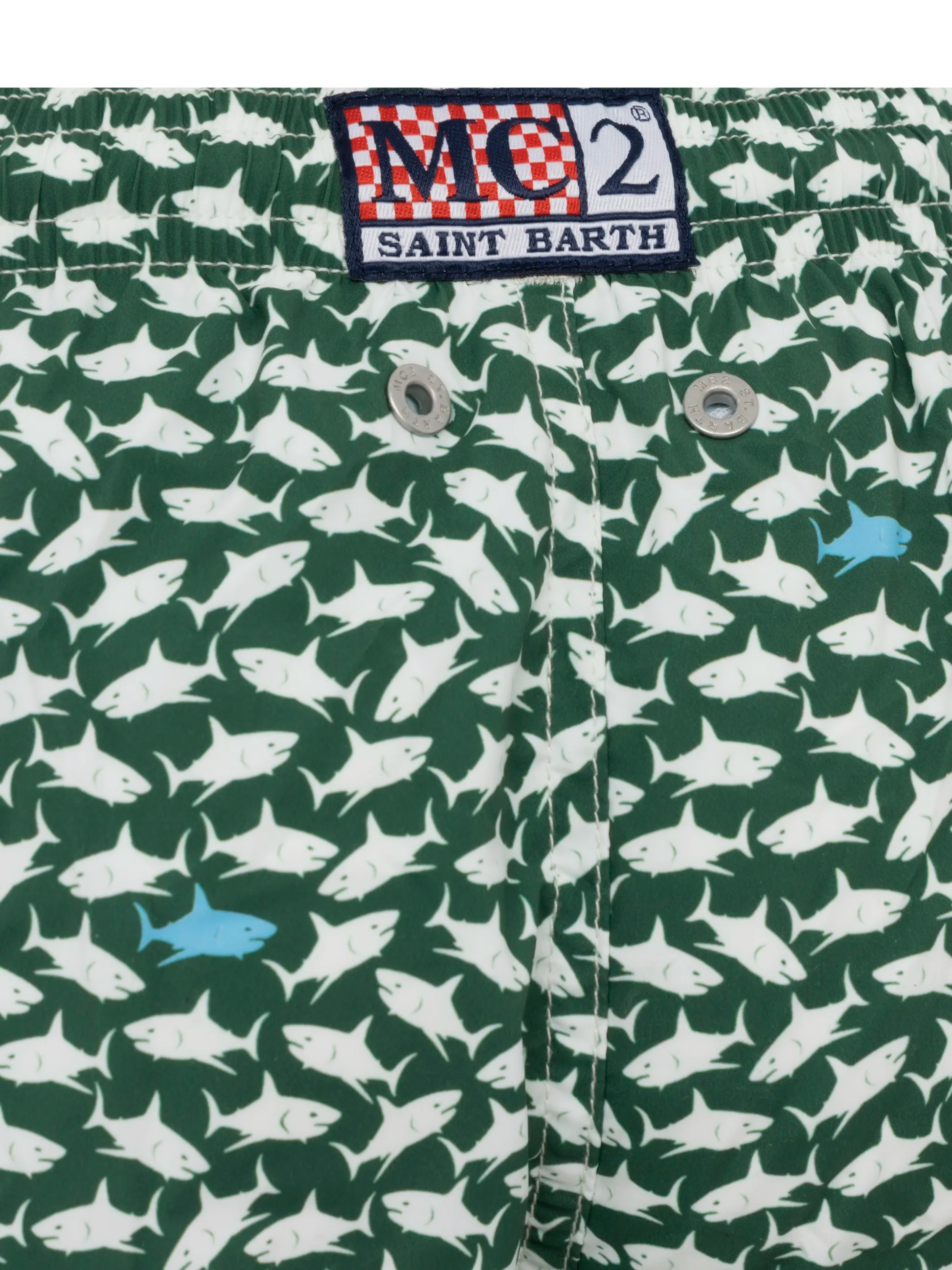 Comfort Light swim shorts with shark print - MC2 Saint Barth
