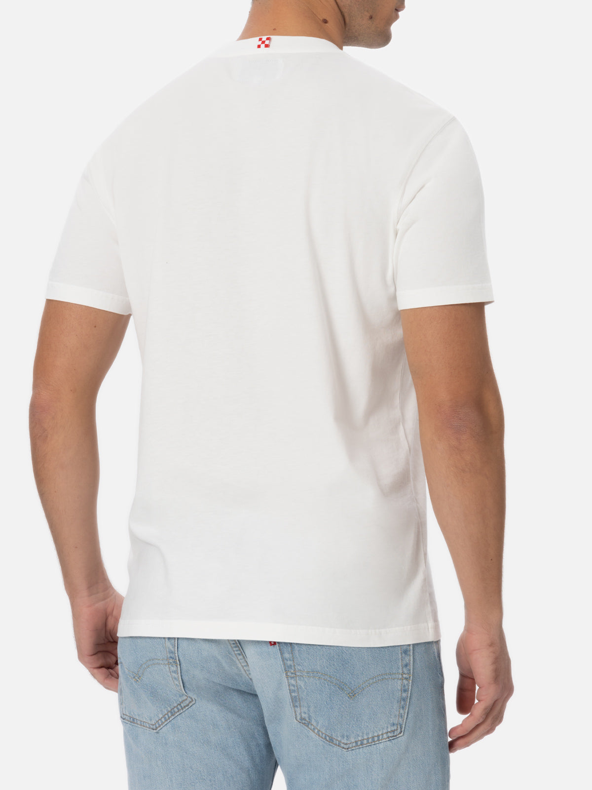 Weißes Baumwoll-T-Shirt für Herren Connor mit „I am green“-Stickerei