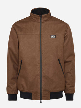Wooly brown bomber jacket Country with teddy lining - MC2 Saint Barth