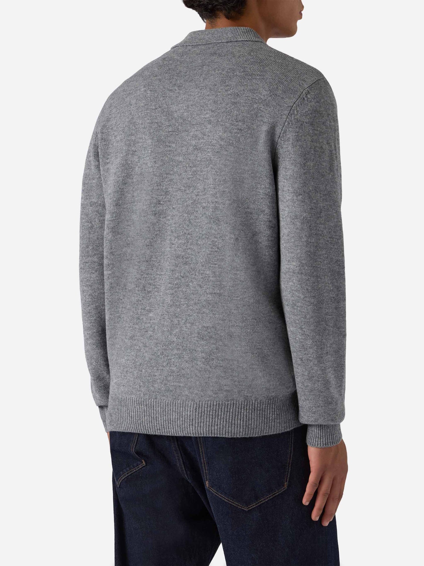 Polo in maglia Covent in pura lana grigio melange