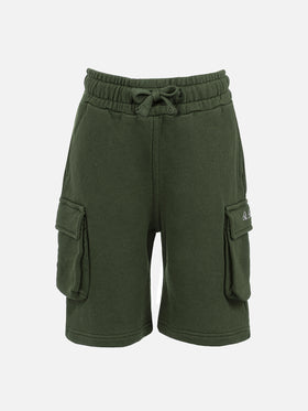 Boy military green cargo short pants Cargy - MC2 Saint Barth