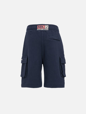 Boy navy blue cargo short pants Cargy - MC2 Saint Barth