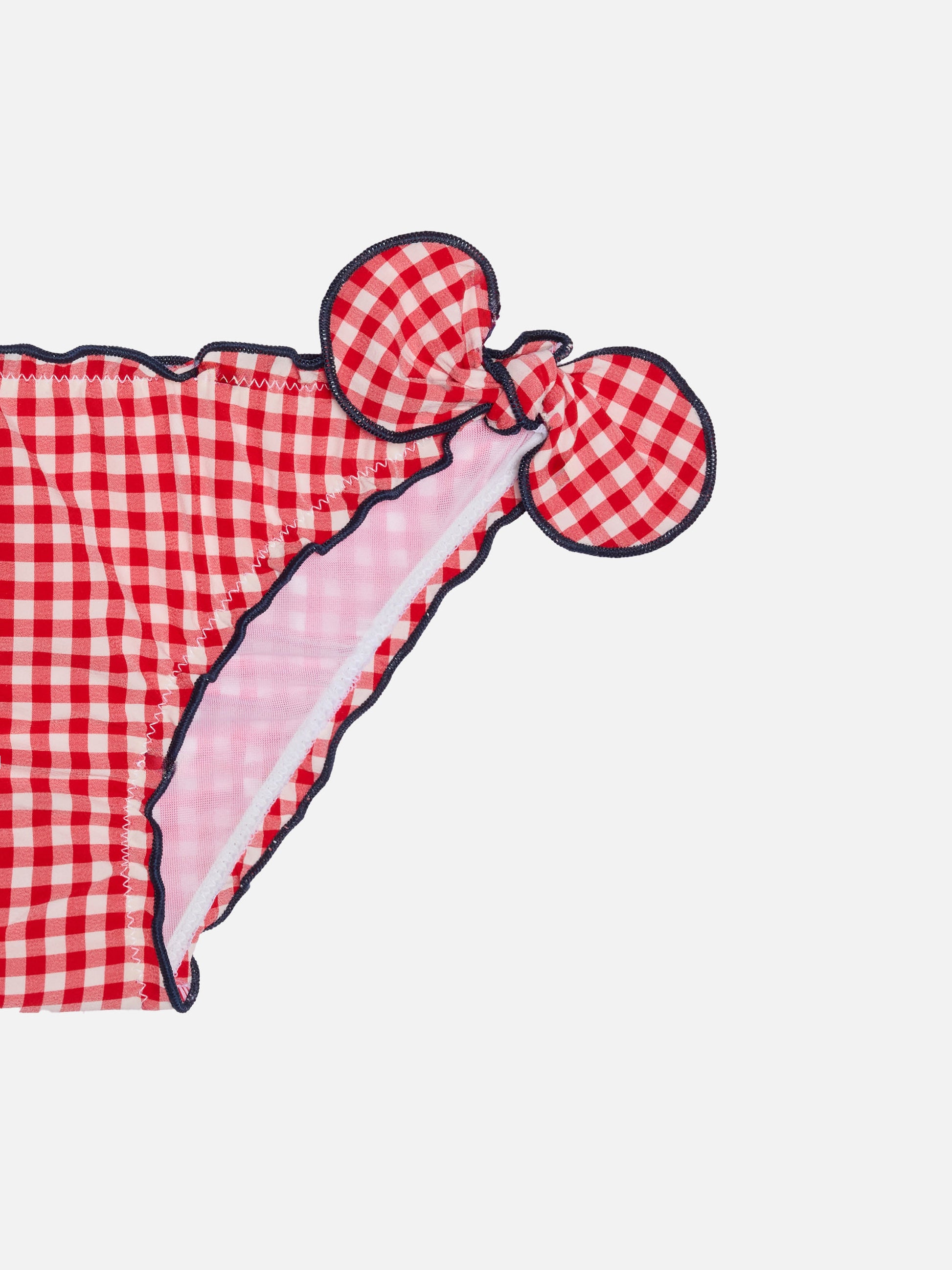 Girl triangle bikini with red gingham print - MC2 Saint Barth