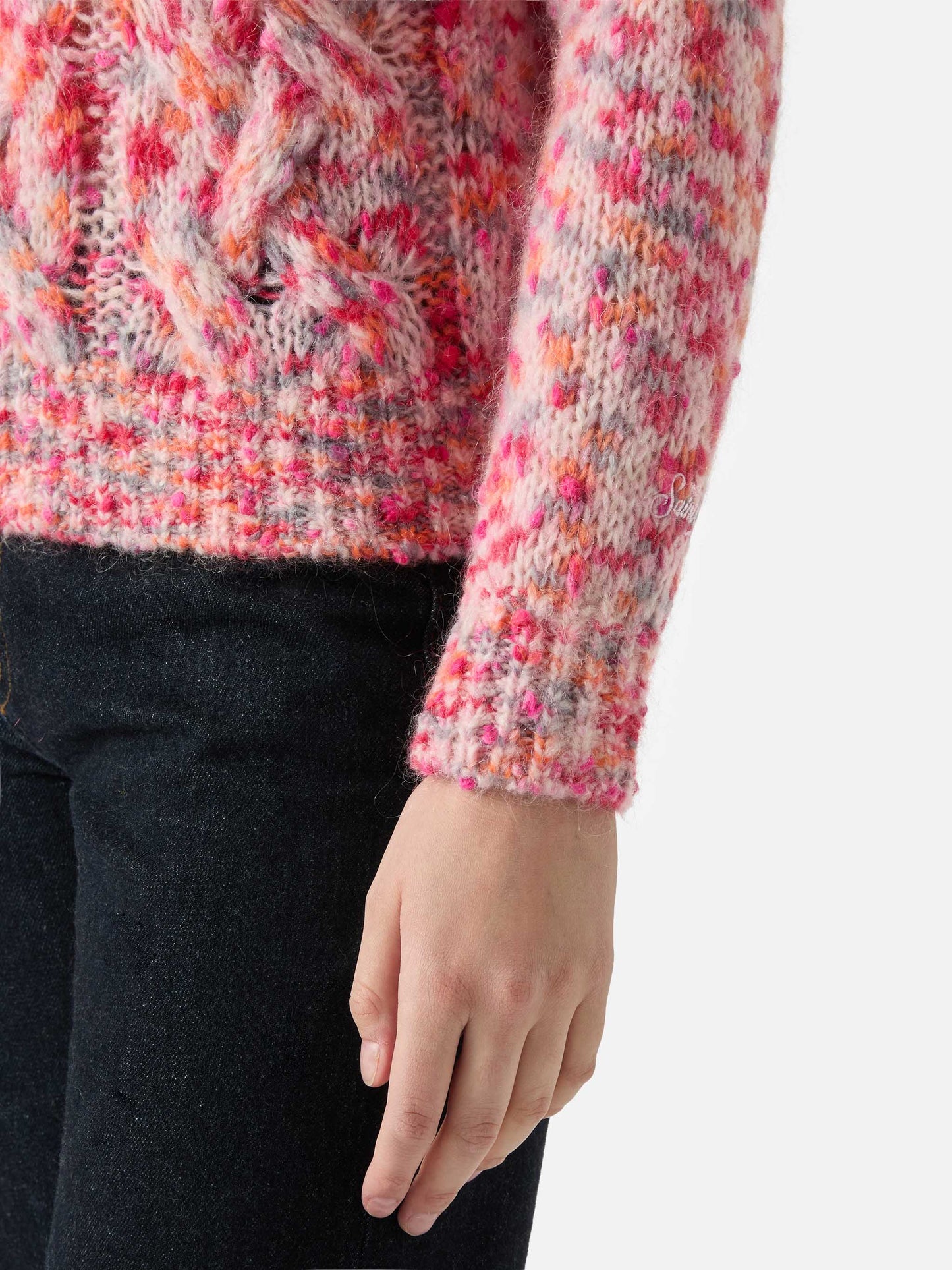 Brushed alpaca-blend crewneck Danya in multicolor melange