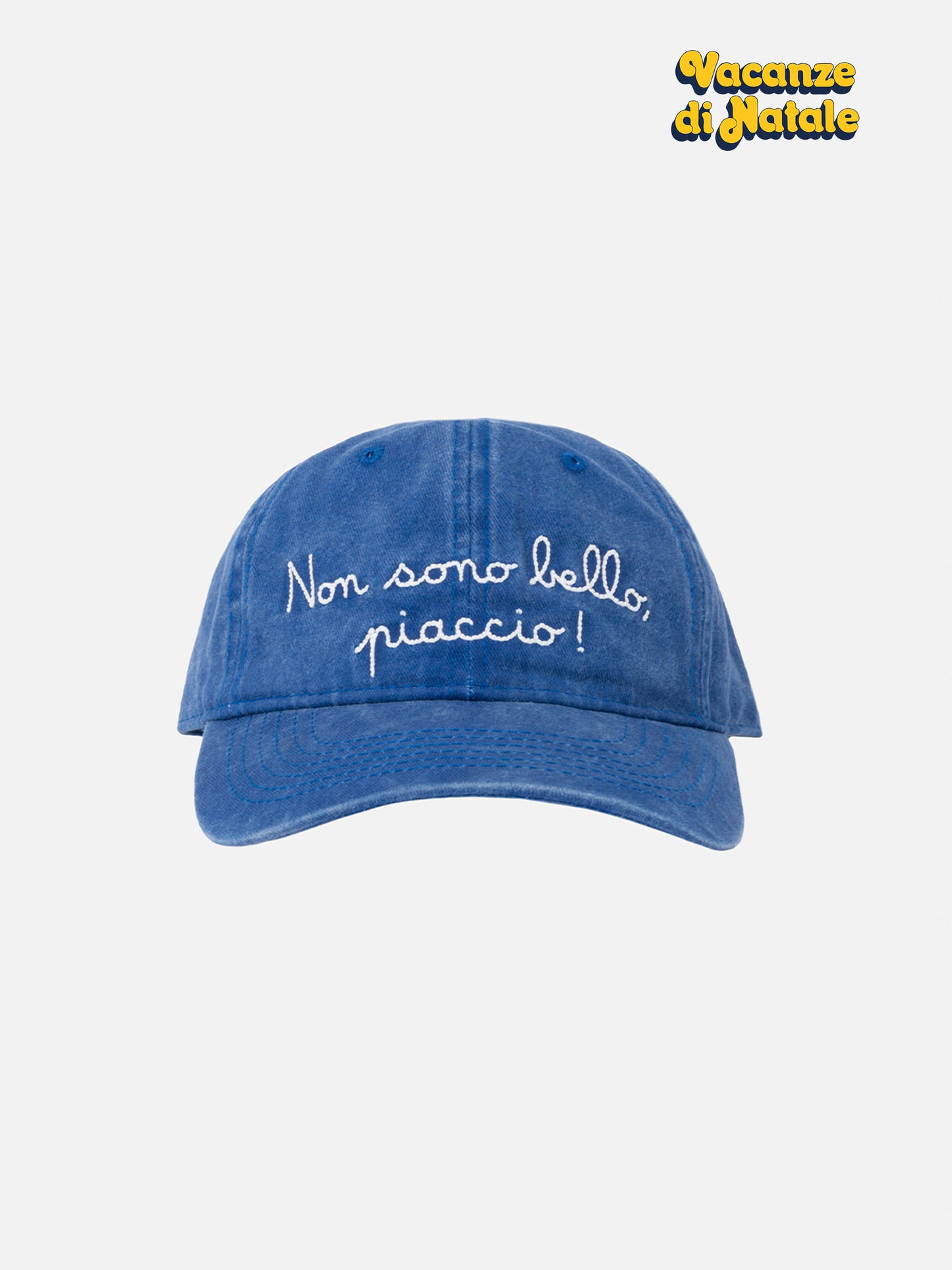 Baseballkappe aus Denim „Davis“ mit „Non sono bello...“-Stickerei | VACANZE DI NATALE SONDERAUSGABE