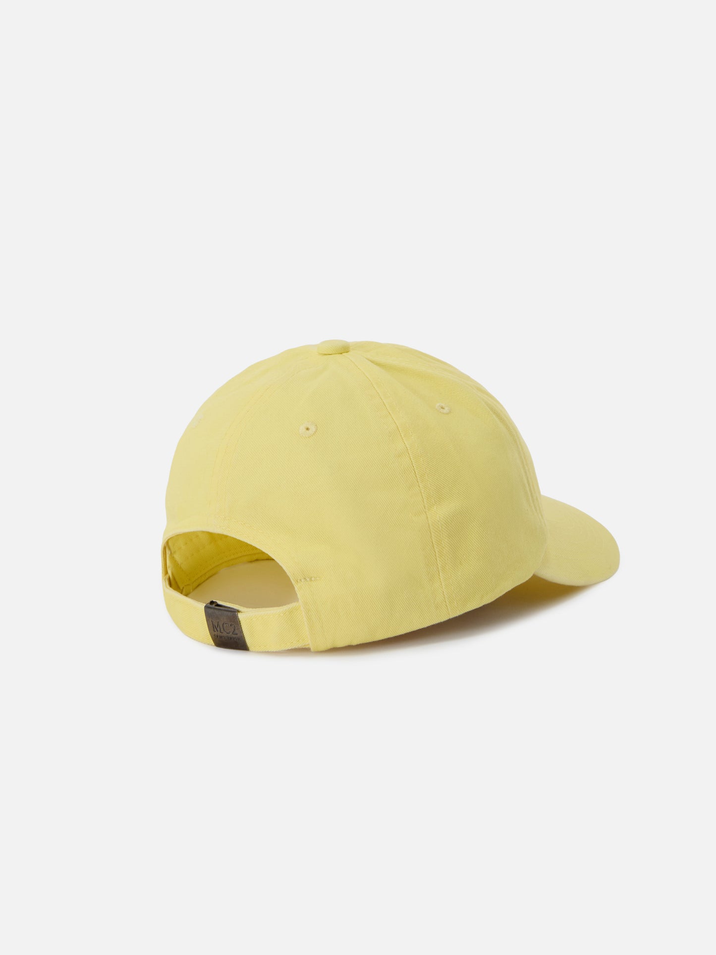 Davis light yellow cotton baseball cap with embroidered logo