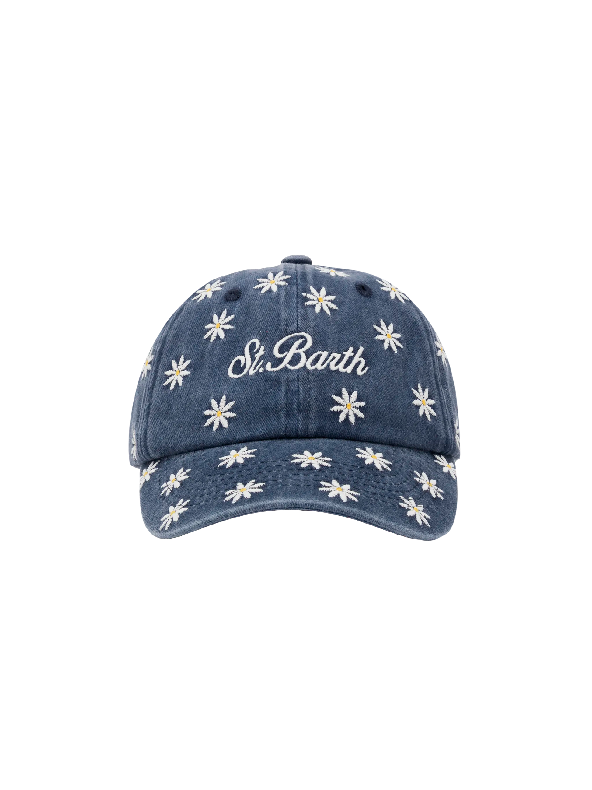 Blue denim ball cap Baseball Jr with daisy embroidery - MC2 Saint Barth