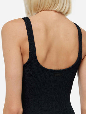 Deana Black Crinkle Tank Dress - MC2 Saint Barth