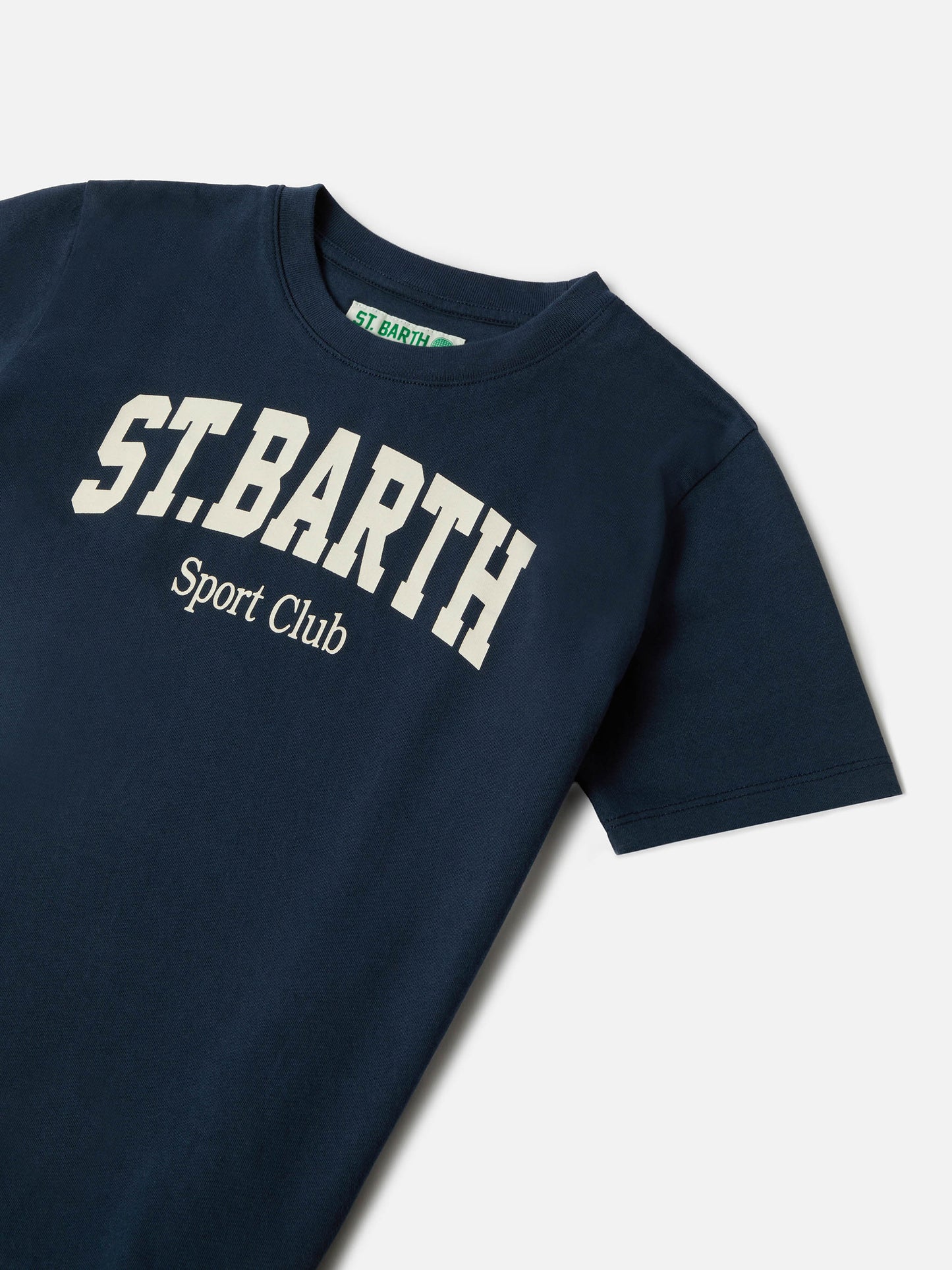 Blue Denver Jr t-shirt in pure cotton with Sport Club print