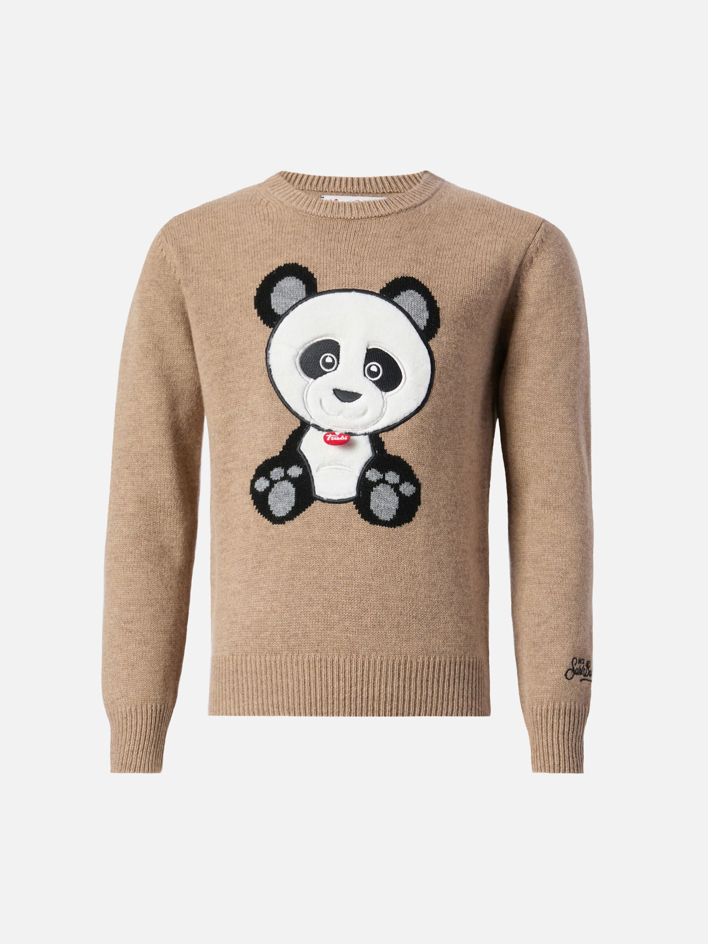 Sweater Douglas in cashmere blend with Panda Trudi patch | TRUDI SPECIAL EDITION