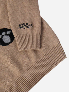 Sweater Douglas in cashmere blend with Panda Trudi patch | TRUDI SPECIAL EDITION