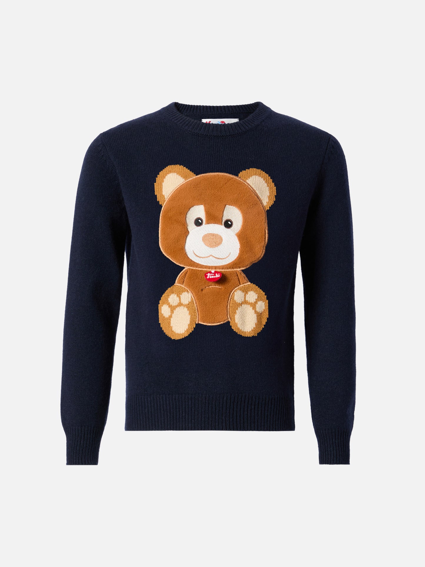 Sweater Douglas in cashmere blend with Orso Trudi patch | TRUDI SPECIAL EDITION