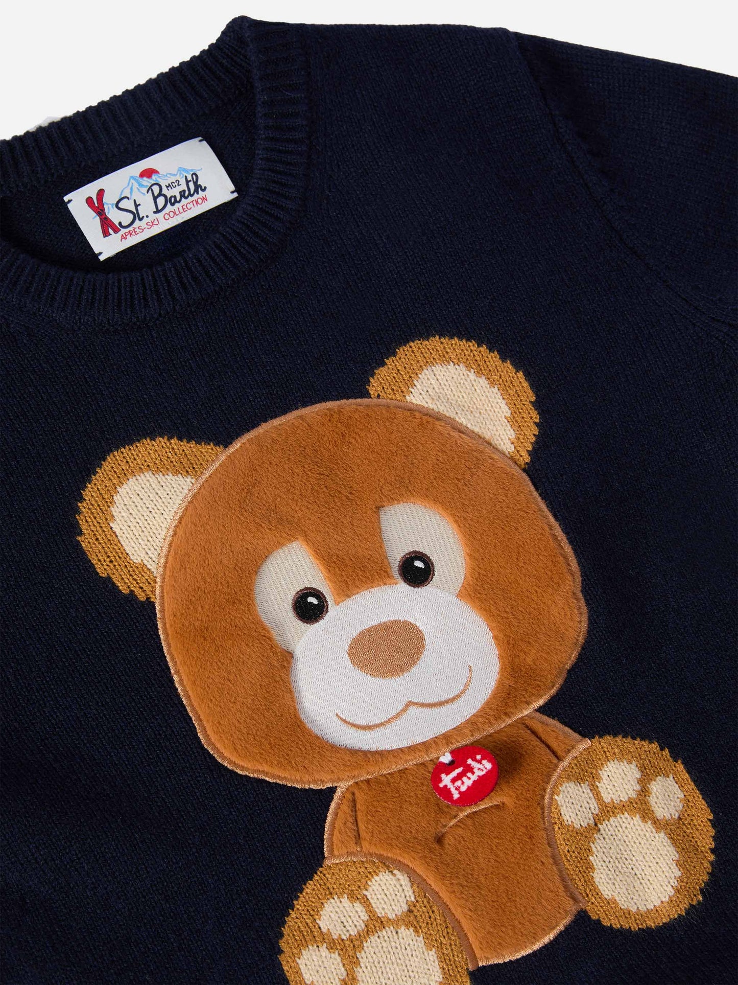 Sweater Douglas in cashmere blend with Orso Trudi patch | TRUDI SPECIAL EDITION