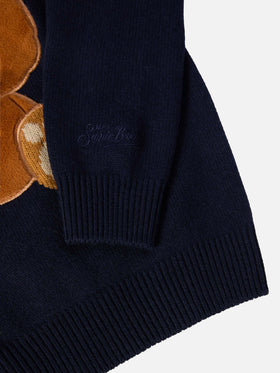 Sweater Douglas in cashmere blend with Orso Trudi patch | TRUDI SPECIAL EDITION